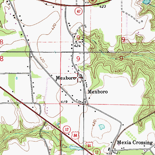 Topographic Map of New Chapel Baptist Church, AL