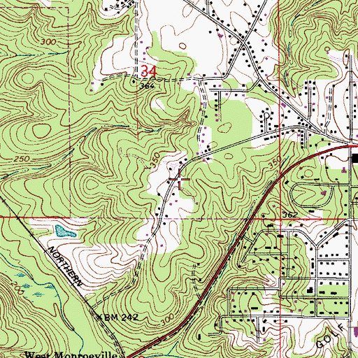 Topographic Map of Mount Zion Baptist Church, AL