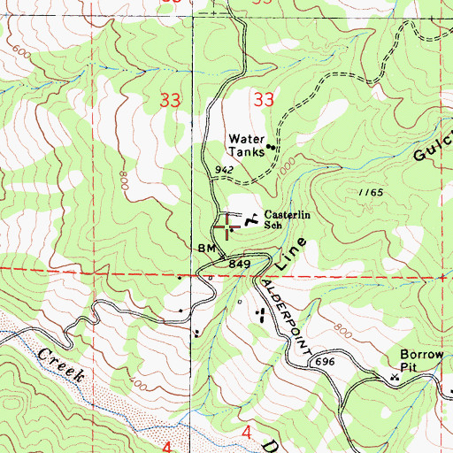 Topographic Map of Casterlin Elementary School, CA
