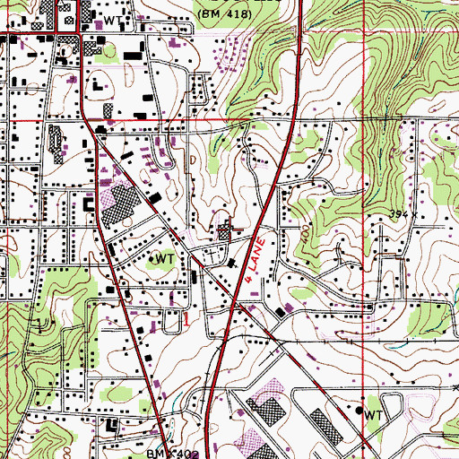 Topographic Map of Apostolic Overcoming Holiness Church of Christ, AL