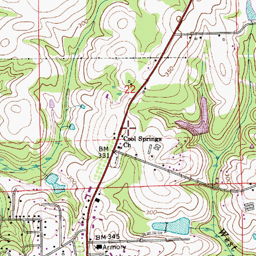 Topographic Map of Kingdom Hall of Jehovahs Witnesses, AL