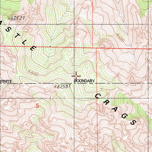 Topographic Map of Castle Crags, CA