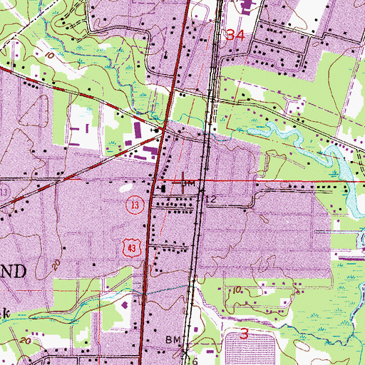Topographic Map of Gateway Baptist Church, AL