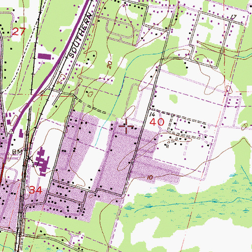 Topographic Map of Church of God Pentecostal, AL