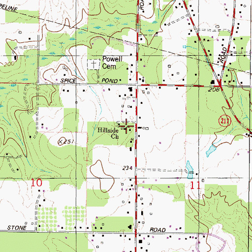 Topographic Map of McCrary Road Baptist Church, AL