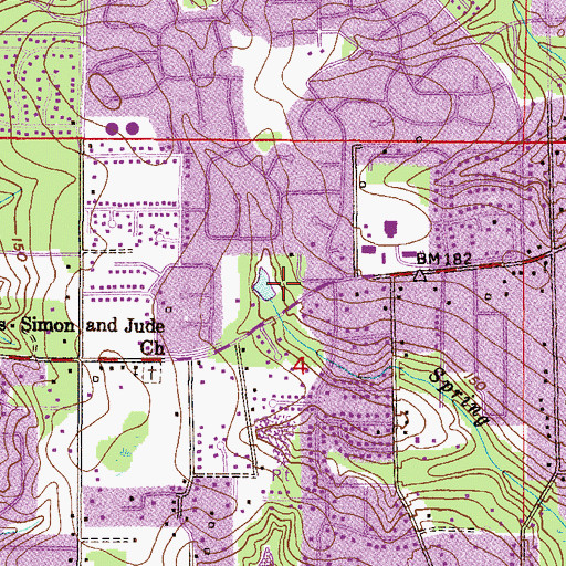 Topographic Map of Saint Paul's Lutheran Church, AL