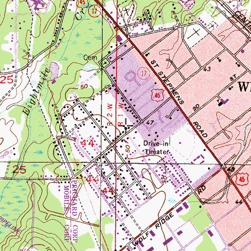 Topographic Map of Spiritual Power Church in Jesus Name, AL