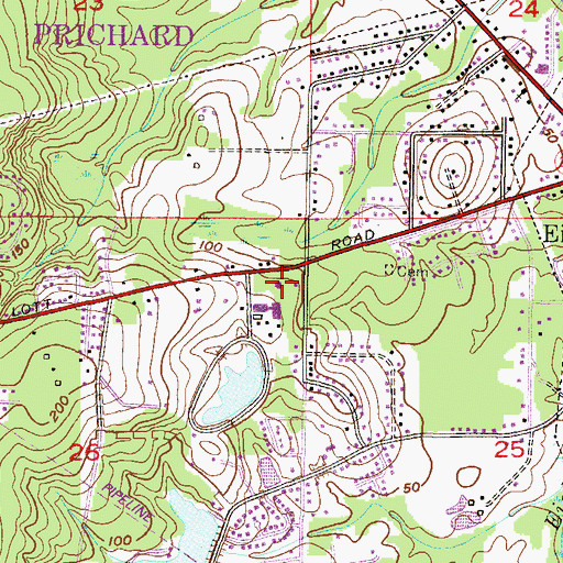 Topographic Map of Highpoint Baptist Church, AL
