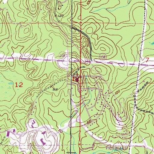 Topographic Map of College Park Baptist Church, AL