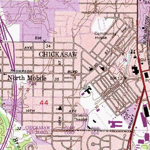 Topographic Map of Bethlehem Christian Church, AL