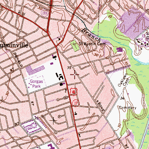 Topographic Map of Church of God Pentecostal, AL