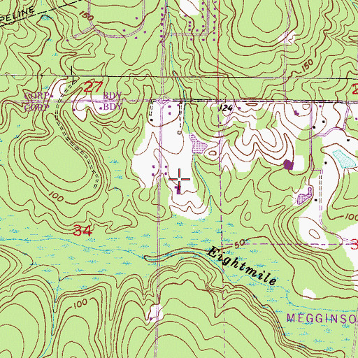 Topographic Map of Northside Bible Church, AL