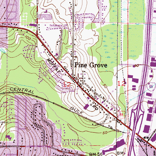 Topographic Map of Forest Hill Baptist Church, AL