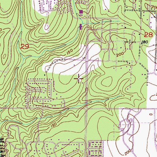 Topographic Map of Hillcrest Baptist Church, AL