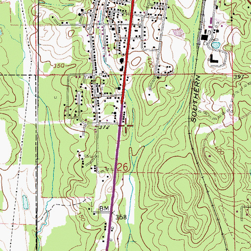 Topographic Map of Kingdom Hall of Jehovah's Witnesses, AL
