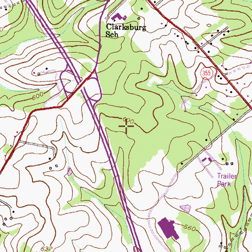 Topographic Map of Montgomery County Fire Rescue Station 35 Clarksburg, MD