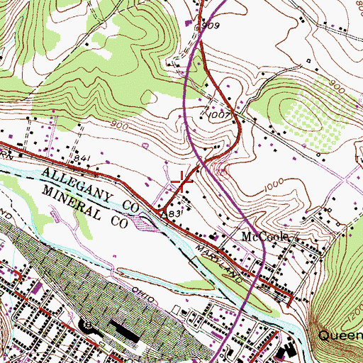 Topographic Map of McCoole Fire and Rescue Department, MD