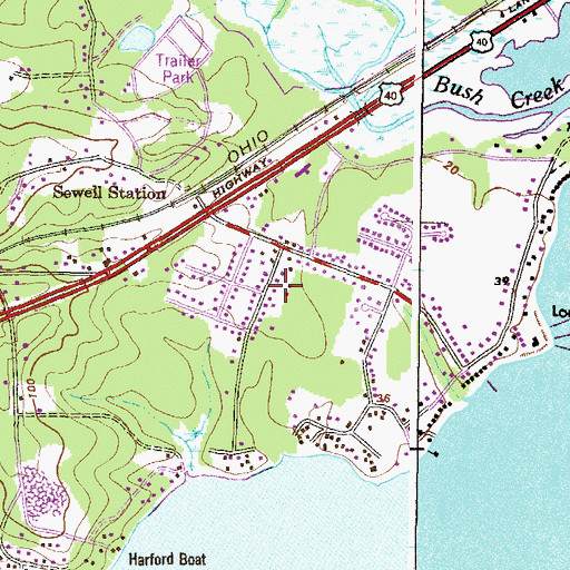 Topographic Map of Abingdon Fire Company House 2, MD