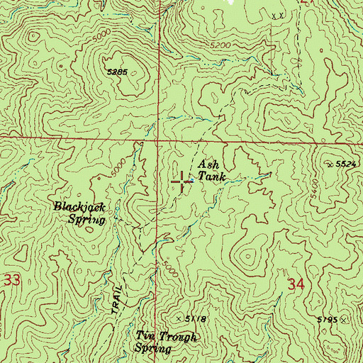 Topographic Map of Ash Tank, AZ