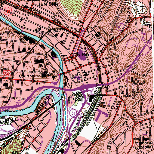 Topographic Map of Maryland Forestry Service Cumberland, MD