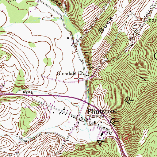 Topographic Map of Flintstone Volunteer Fire Company, MD