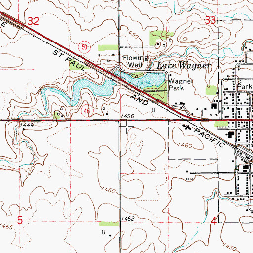 Topographic Map of Wagner Volunteer Fire Department, SD