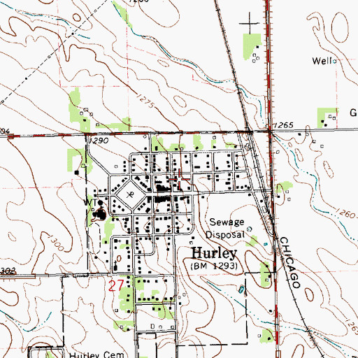 Topographic Map of Hurley Fire Department, SD