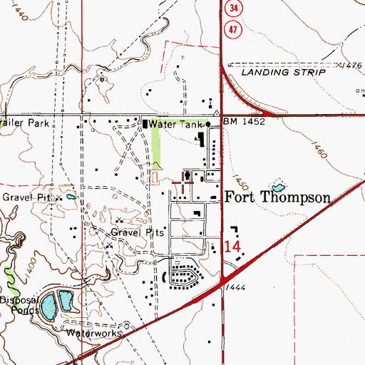 Topographic Map of Crow Creek Fire Department, SD