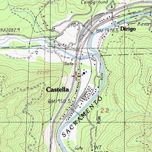 Topographic Map of Castle Rock Elementary School, CA