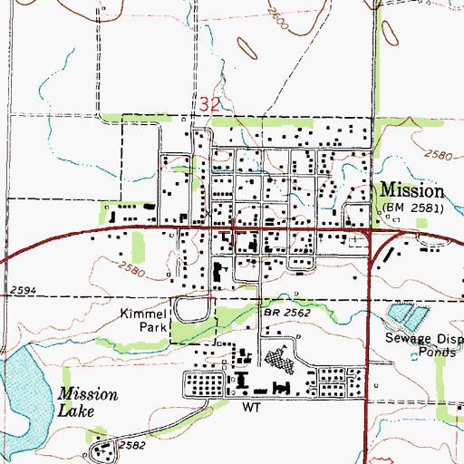 Topographic Map of Mission Volunteer Fire Department, SD