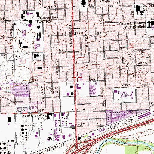 Topographic Map of Sioux Falls Fire Training Center, SD