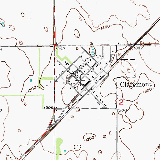 Topographic Map of Claremont Fire Department, SD