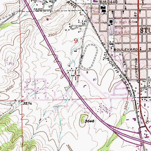 Topographic Map of Sturgis Fire and Emergency Services, SD