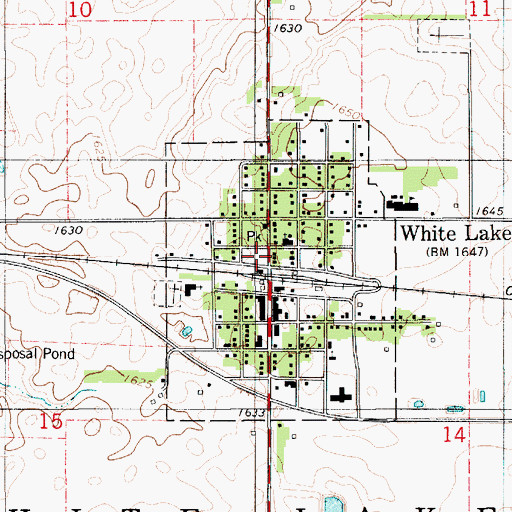 Topographic Map of White Lake Fire Department, SD