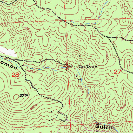 Topographic Map of Cat Town, CA