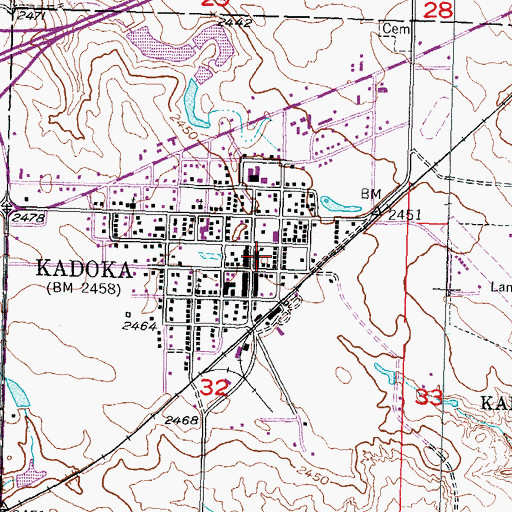 Topographic Map of Kadoka Volunteer Fire Department, SD