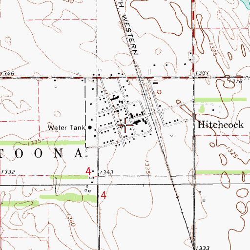 Topographic Map of Hitchcock Volunteer Fire Department, SD