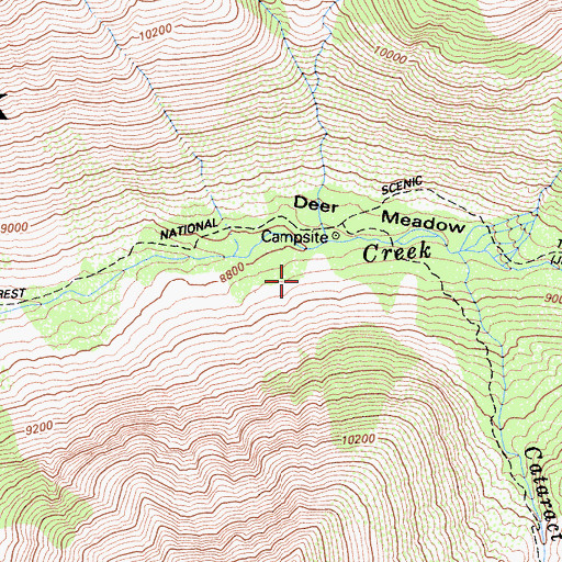 Topographic Map of Cataract Creek, CA