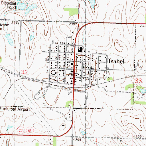 Topographic Map of Isabel Volunteer Fire Department, SD