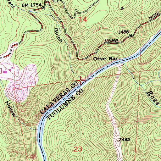 Topographic Map of Cataract Gulch, CA