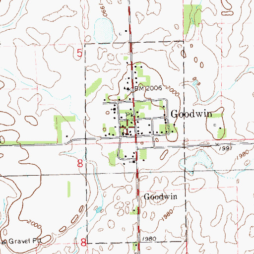 Topographic Map of Goodwin Fire Department, SD
