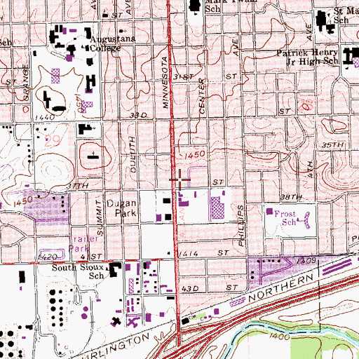 Topographic Map of Sioux Falls Fire Rescue Station 3 Headquarters, SD