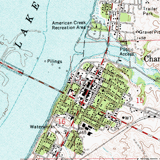 Topographic Map of Chamberlain Fire Department, SD
