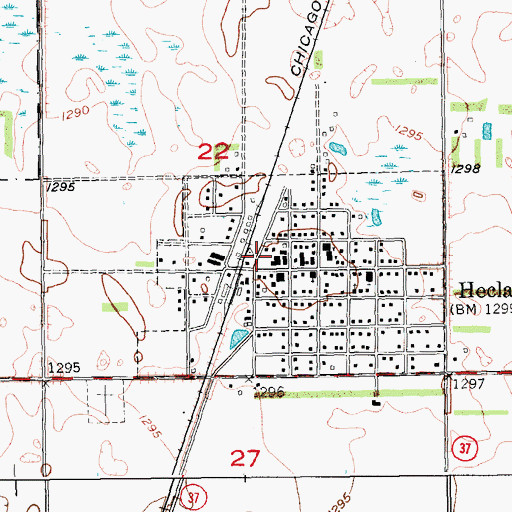 Topographic Map of Hecla Fire Department, SD