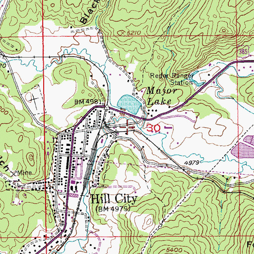 Topographic Map of Hill City Volunteer Fire Department, SD