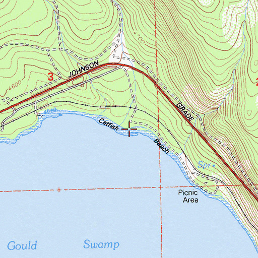 Topographic Map of Catfish Beach, CA