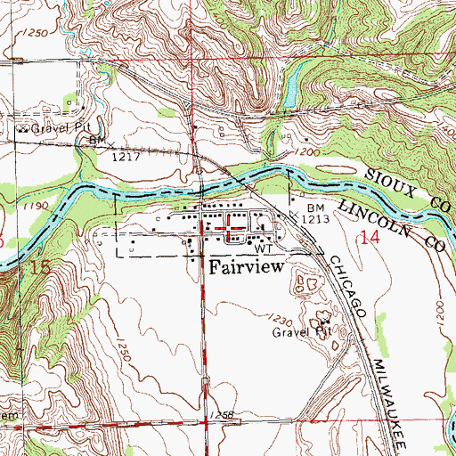 Topographic Map of Fairview Fire Department, SD