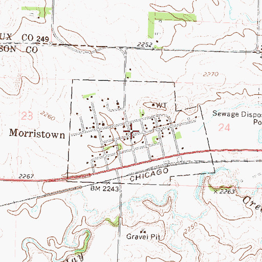 Topographic Map of Morristown Fire Department, SD