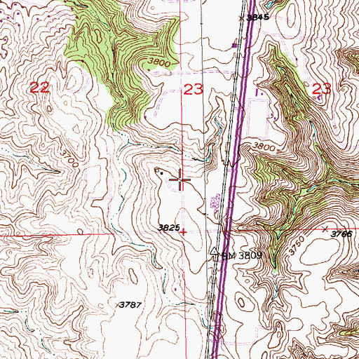 Topographic Map of Rapid City Fire Department - Station 6, SD