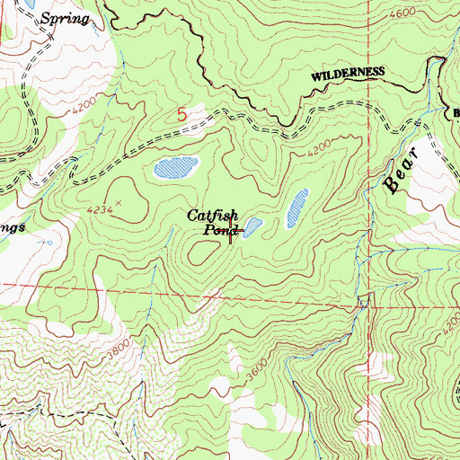 Topographic Map of Catfish Pond, CA